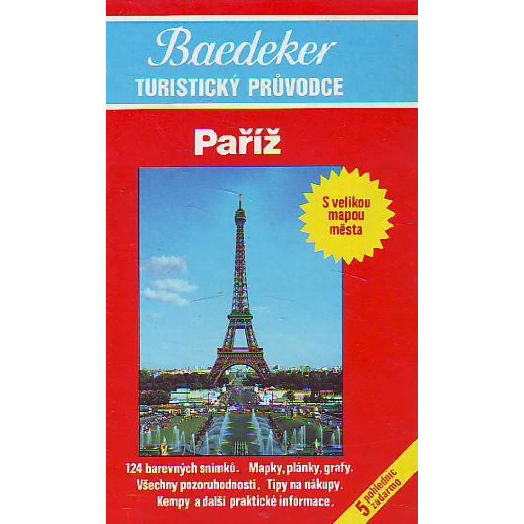 Baedeker Turistický průvodce Paříž (průvodce, mapa, 5 pohlednic)